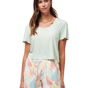 Travis Mathew Women's Crop Top - Heather Dusty Aqua